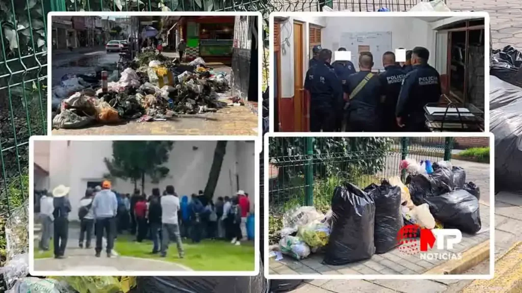 Con basura, sin pago a policías y con grupos de choque, reciben nuevos ediles en Puebla