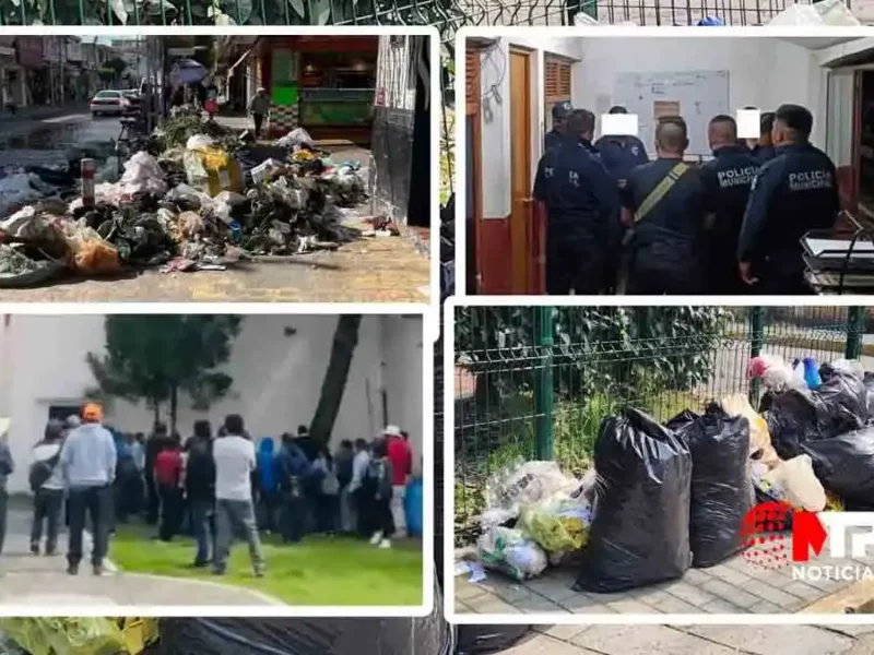 Con basura, sin pago a policías y con grupos de choque, reciben nuevos ediles en Puebla