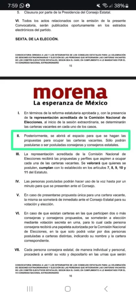 Convocatoria de Morena para renovar dirigencia de Puebla