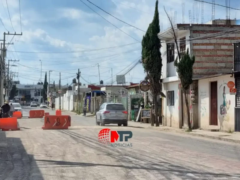 Reabren la calle de los socavones en San Andrés Cholula, así quedó