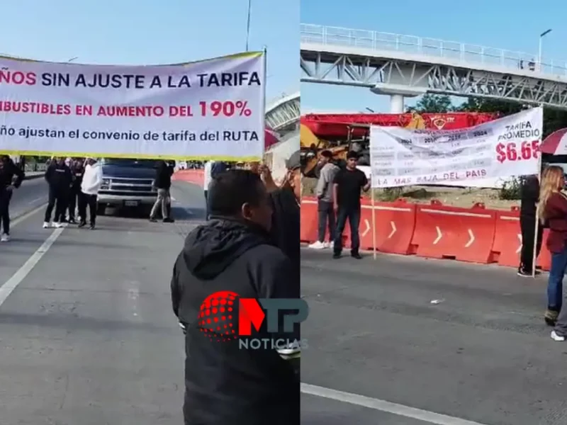 Ahora bloquean la Atlixcáyotl para presionar alza al pasaje a 19 pesos en Puebla