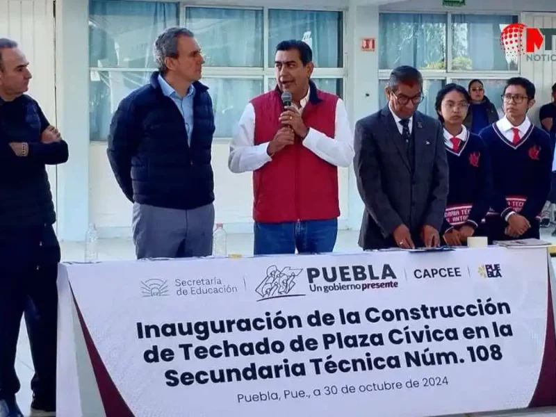 Sergio Salomón y Chedraui colaborarán para construir 17 techados en escuelas de Puebla