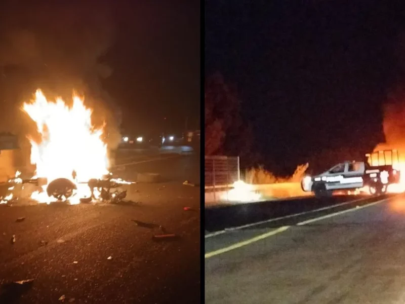 Auto explota y se calcina tras choque en la autopista Siglo XXI