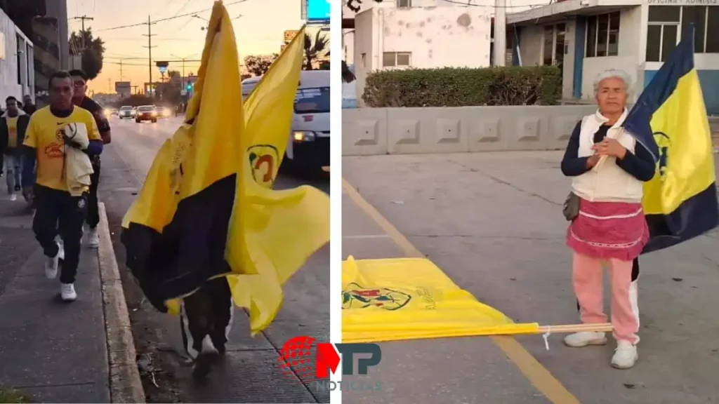 Fiesta en el Cuauhtémoc aficionados del América y Rayados viven la final en Puebla