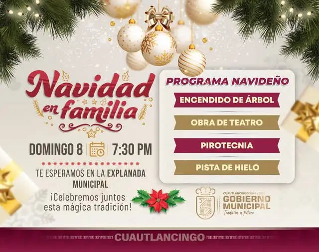 Celebra Navidad en Cuautlancingo pista de hielo, abrigos gratis y más