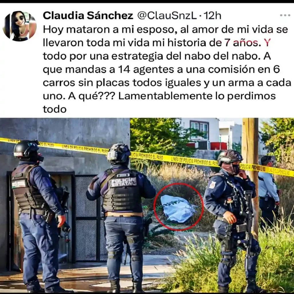 Viuda de agente asesinado en Sinaloa reclama a Harfuch por “estrategia del nabo”