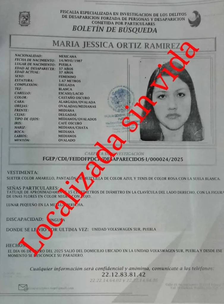 ¿Dónde desapareció María Jessica?