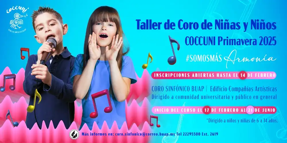 ¡Atención, niños y niñas! Entren al taller de canto de la BUAP: convocatoria y fechas