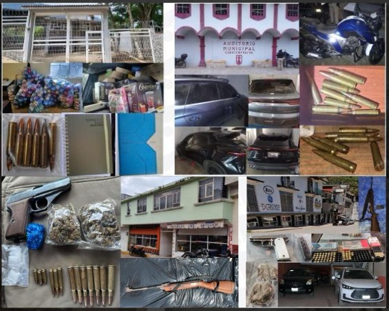 Aseguran cuatro casas a edil de Cuautempan, con drogas y armas