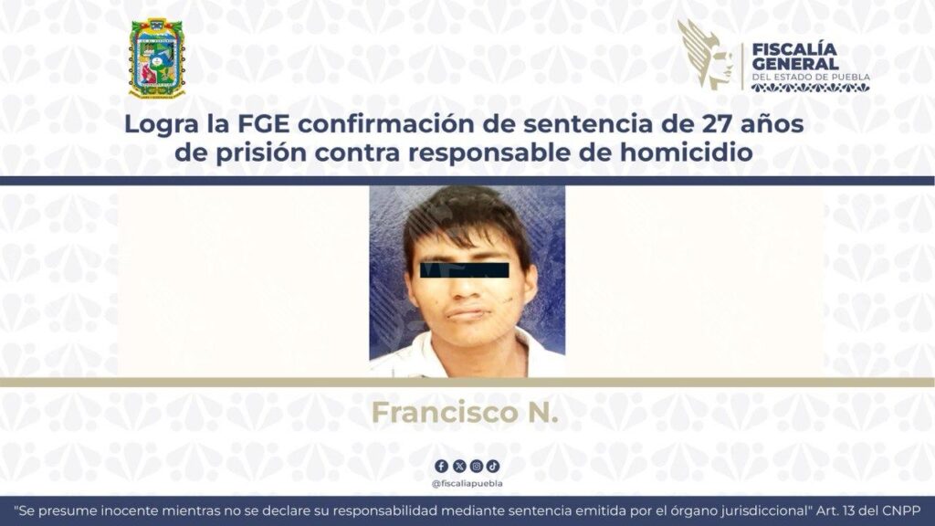Ratifican sentencia en contra de Francisco tras matar a su padre