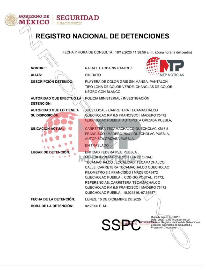 Rafael Carbarín: ¿quién es el líder sindical de Puebla detenido por extorsión?