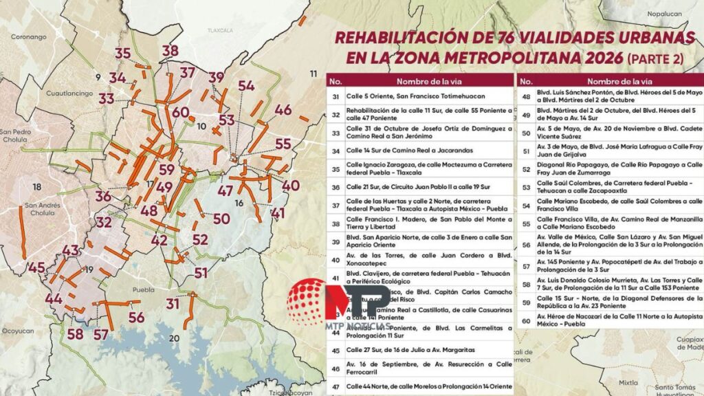 Estas son 76 calles, avenidas y bulevares que rehabilitará Armenta