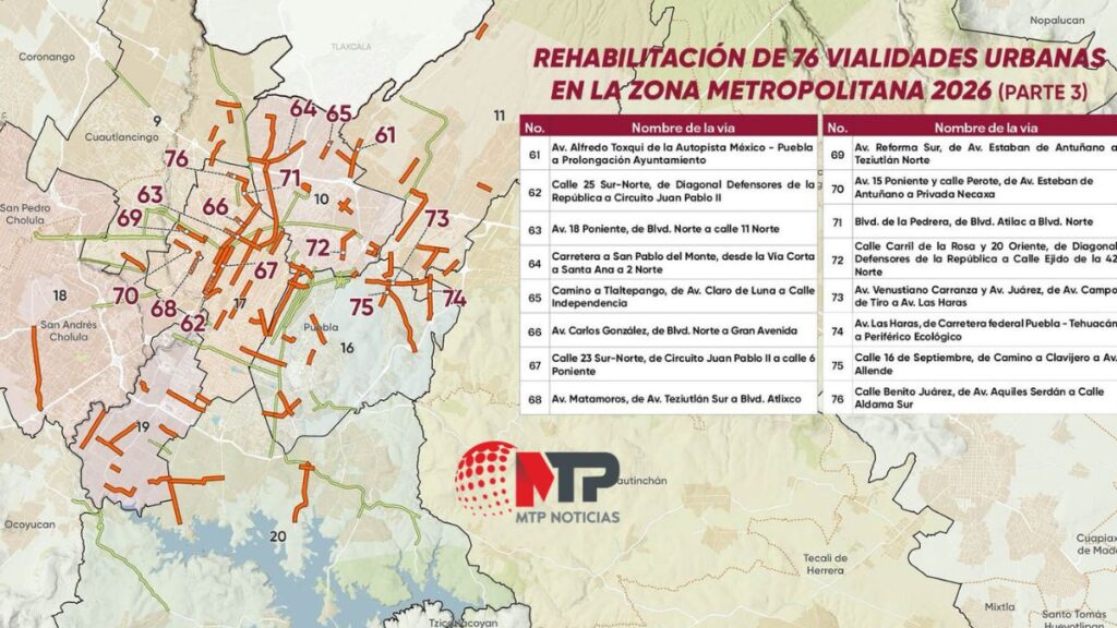 Estas son 76 calles, avenidas que rehabilitará Armenta